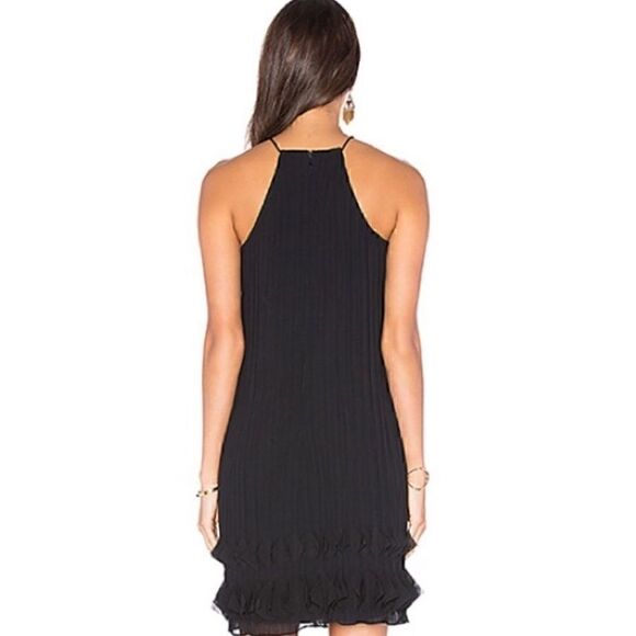 Lumier by Bariano Dress Womens XS pleated chiffon mini  Ruffles Australia black - Picture 3 of 12